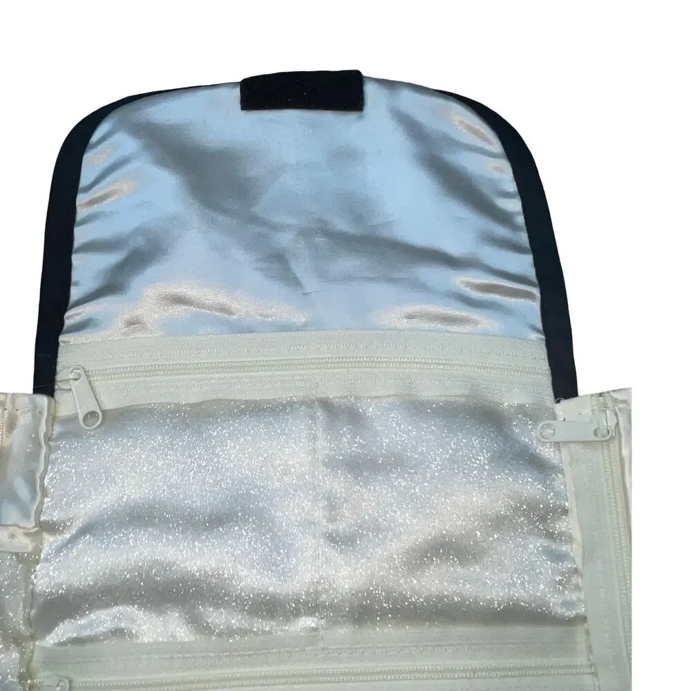 The Curator Jewelry SaQ Travel Case Anti Tarnish Roll Organizer Gray Paisley
